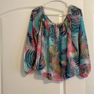 Size large multi colored blouse.  Good used condition